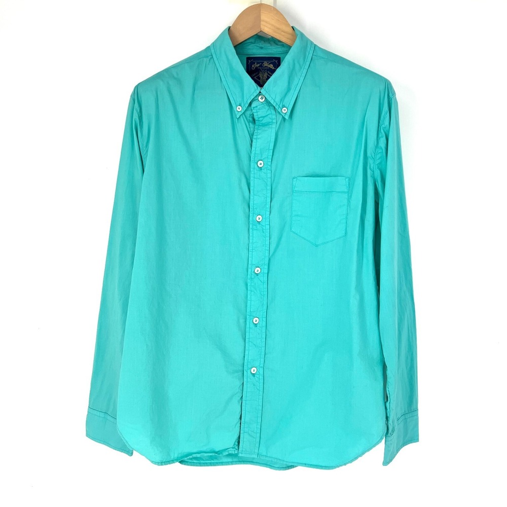 The Nutter Chubbies Button Down LS Shirt Mens Size L Aqua Blue Cotton USA Made